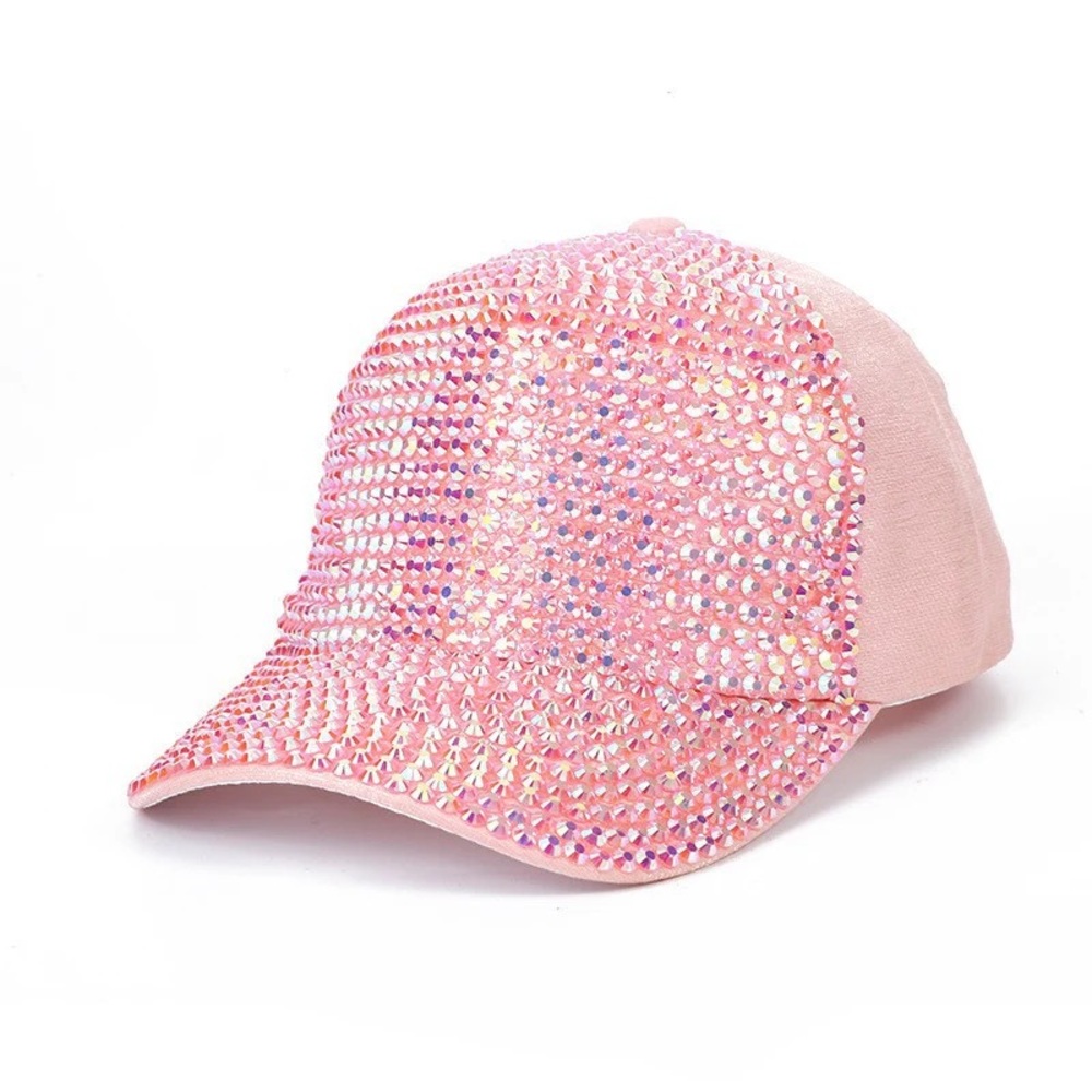 Pink Rhinestone Decor Baseball Cap - Picture 6 of 8